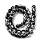 Handmade Lampwork Beads, Hand Drawn Beads, Round with Yin-yang, Black, 8~8.5x7.5mm, Hole: 1.2mm