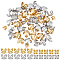 80Pcs 4 Style 304 Stainless Steel Bead Caps, 4-Petal, Flower, Mixed Color, 9~14.5x9~15x6.5~7.5mm, Hole: 1.4~1.6mm, 20pcs/style