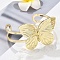 Butterfly Brass Cuff Open Bangles, Long-Lasting Plated, Golden, Inner Diameter: 2-1/2x2 inch(6.2x5cm) 