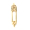 Brass Micro Pave Cubic Zirconia Connector Charms, Cadmium Free & Nickel Free & Lead Free, Real 18K Gold Plated, 32.5x7x3mm, Hole: 1.5mm