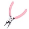 45# Carbon Steel Jewelry Pliers, Round Nose Pliers, Wire Cutter, Polishing, Pink, 12.7x8.7x0.95cm