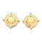 304 Stainless Steel Pendant Cabochon Settings, Ion Plating(IP), Flat Round, Real 18K Gold Plated, 23x22.5x2mm, Hole: 1.6mm