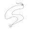 Non-Tarnish 201 Stainless Steel Pendants Necklace, Cable Chain Necklaces, Snowflake, Stainless Steel Color, 16.02 inch(40.7cm)