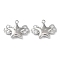 Brass with Clear Cubic Zirconia Charms, Cadmium Free & Nickel Free & Lead Free, Star & Wing, Real Platinum Plated, 11.5x15x3mm, Hole: 1mm