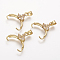 Rack Plating Brass Ice Pick and Pinch Bails, Long-Lasting Plated, with Rhinestone, Golden, 17~18x12~13x5mm, Hole: 4x4.5mm, Pin: 1mm