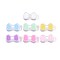 Transparent Acrylic Beads, Bowknot, with Enamel, Mixed Color, 15x25.5x9mm, Hole: 4mm