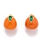 Brass Enamel Charms, with Jump Ring, Long-Lasting Plated, Real 18K Gold Plated, Orange, Coral, 13x12x10.5mm, Hole: 2.8mm