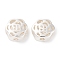 Brass Beads, Cadmium Free & Nickel Free & Lead Free, Hollow Flower, 925 Sterling Silver Plated, 10x10x5mm, Hole: 1.2mm