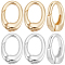 10Pcs 2 Colors Brass Spring Gate Rings, Oval, Real Gold Plated & Real Platinum Plated, 12x8.5x4mm, 5pcs/color