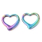 Ion Plating(IP) 304 Stainless Steel Linking Rings, Heart, Rainbow Color, 24x23.5x4.3mm, Hole: 18x12.5mm