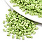 2-Hole Glass Seed Beads, Opaque Colours, Rectangle, Yellow Green, 4.5~5.5x2x2~2.5mm, Hole: 0.5~0.8mm, about 250pcs/10g