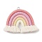 Polypropylene Pendants, with Alloy Findings, Rainbow, Hot Pink, 57~60x66~71x8~9mm, Hole: 5mm