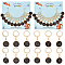 12Pcs 12 Constellations Alloy Enamel Charms Locking Stitch Makers, with Golden 304 Stainless Steel Leverback Earring Findings, Black, 32mm, Pin: 1x0.8mm, 1Pc/style