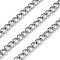 Oxidation Aluminum Cuban Link Chains, with Spool, Unwelded
, Platinum, 9x7x1.5mm, about 164.04 Feet(50m)/Roll