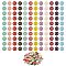 120Pcs 12 Colors Golden Plated Alloy Charms, with Enamel, Enamelled Sequins, Flat Round with Letter, Letter.O, 14x12x2mm, Hole: 1.5mm, 10pcs/color