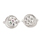 Brass Micro Pave Colorful Cubic Zirconia Connector Charms, Cadmium Free & Nickel Free & Lead Free, Moon with Star Links, Platinum, 18x23x3mm, Hole: 1.5mm