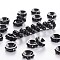 Brass Rhinestone Spacer Beads, Grade A, Rondelle, Gunmetal, Jet, about 9mm in diameter, 4mm thick, hole: 4mm