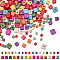Synthetic Turquoise Beads Strands, Dyed, Cube, Colorful, 4~8x4~8x4~8mm, Hole: 1.2mm, 278pcs/set