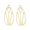Rack Plating Alloy Teardrop with Tulip Pattern Open Back Bezel Pendants, For DIY UV Resin, Epoxy Resin, Pressed Flower Jewelry, Cadmium Free & Nickel Free & Lead Free, Light Gold, 35x15.5x1mm, Hole: 1.6mm