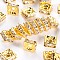 Brass Rhinestone Spacer Beads, Grade A, Square, Nickel Free, Golden, Crystal, 6x6x3mm, Hole: 1mm