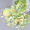 Ornament Accessories, PVC Plastic Paillette/Sequins Beads, Mixed Shapes, Green Yellow, 4~40x2.5~16x0.3~1.5mm, Hole: 1~1.6mm