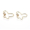 Brass Micro Pave Cubic Zirconia Screw Carabiner Lock Charms, for Necklaces Making, Clear, Butterfly, Golden, 24x35x2mm