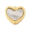 304 Stainless Steel Pendants, Golden & Stainless Steel Color, Heart, 21.5x24x7mm, Hole: 1.5mm