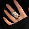 Cartoon Alloy Adjustable Cuff Rings Sets, Panda, Inner Diameter: 15~20mm