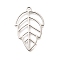 201 Stainless Steel Pendants, Laser Cut, Hollow Leaf Charm, Anti-Tarnish, Stainless Steel Color, 34.5x22x1mm, Hole: 2mm