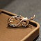 Snake Alloy Rhinestone Brooches for Backpack Clothes, Rosy Brown, 44x19mm