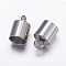 Tarnish Resistant 304 Stainless Steel Cord Ends, End Caps, Stainless Steel Color, 12.5x8mm, Hole: 3mm, Inner Diameter: 7mm