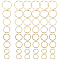 AHANDMAKER 48 Pcs Golden Alloy Linking Rings, 8 Style Alloy Metal Circles Charms Links, Jewelry Connectors for Earring Necklaces Bracelets Jewelry Making
