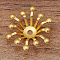 Brass Bead Caps, Hair Stick Accessories, Flower, Golden, 13mm