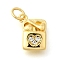 Brass Micro Pave Cubic Zirconia Pendants, with Jumping Ring, Long-Lasting Plated, Cadmium Free & Lead Free, Rack Plating, Real 18K Gold Plated/Platinum, Rectangle, 16.5x9x4mm