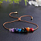 Natural & Synthetic Mixed Stone Beaded Bracelet, Chakra Adjustable Bracelet for Women, Colorful
