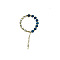 Dyed Natural White Chalcedony Round Beaded Bracelet, Golden, 7-1/8~9-1/8 inch(18~23cm)