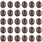 40Pcs Imitation Food Resin Pendants, with Alloy Loops, Coffee Bean, Platinum, Coconut Brown, 20x13x6mm, Hole: 2mm