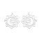 Non-Tarnish 201 Stainless Steel Pendants, Flower with Eye, Stainless Steel Color, 33.5x32x1mm, Hole: 1.4mm