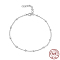 Anti-Tarnish 925 Sterling Silver Satellite Chains Bracelets for Women, Platinum, 6.69 inch(17cm)