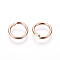 304 Stainless Steel Open Jump Rings, Rose Gold, 18 Gauge, 9x1mm, Inner Diameter: 7mm