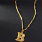 Brass Initial Pendant Necklaces, Golden, Letter B, 17.72 inch(45cm)