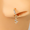 Brass Micro Pave Clear Cubic Zirconia Dangle Hoop Nose Rings, Golden, Snake, Inner Diameter: 8mm