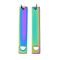 Ion Plating(IP) 304 Stainless Steel Pendants, with Jump Ring, Manual Polishing, Rectangle with Heart Charm, Rainbow Color, 40x7x1.5mm, Hole: 3mm