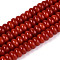 Baking Paint Glass Beads Strands, Rondelle, FireBrick, 6x3mm, Hole: 1mm, about 118~121pcs/strand, 14.96~15.31''(38~38.9cm)