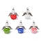 Glass Seed Beaded Angel Pendants, with Acrylic Beads Caps & Alloy Wing & 304 Stainless Steel Loop, Mixed Color, 22.5x20x14mm, Hole: 1.5mm