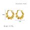 Stainless Steel Hoop Earrings for Women, Real 18K Gold Plated, Twist, 26x24mm