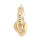Brass Micro Pave CLear Cubic Zirconia Interlocking Clasps, Cadmium Free & Nickel Free & Lead Free, Oval, Real 18K Gold Plated, 11x8.5x2.8mm, Hole: 1.2mm