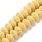 Synthetic Lava Rock Beads Strands, Dyed, Rondelle, Saucer Beads, Lemon Chiffon, 8x5mm, Hole: 1.8mm, about 73pcs/strand, 14.57''(37cm)