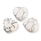 Heart Synthetic Howlite Palm Stones, Anxiety Healing Thumb Stone, 19.5~20.5x20~20.5x5.8~6.8mm