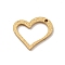 Ion Plating(IP) 304 Stainless Steel Pendants, Textured, Hollow, Heart, Golden, 9.5x12x1mm, Hole: 0.8mm